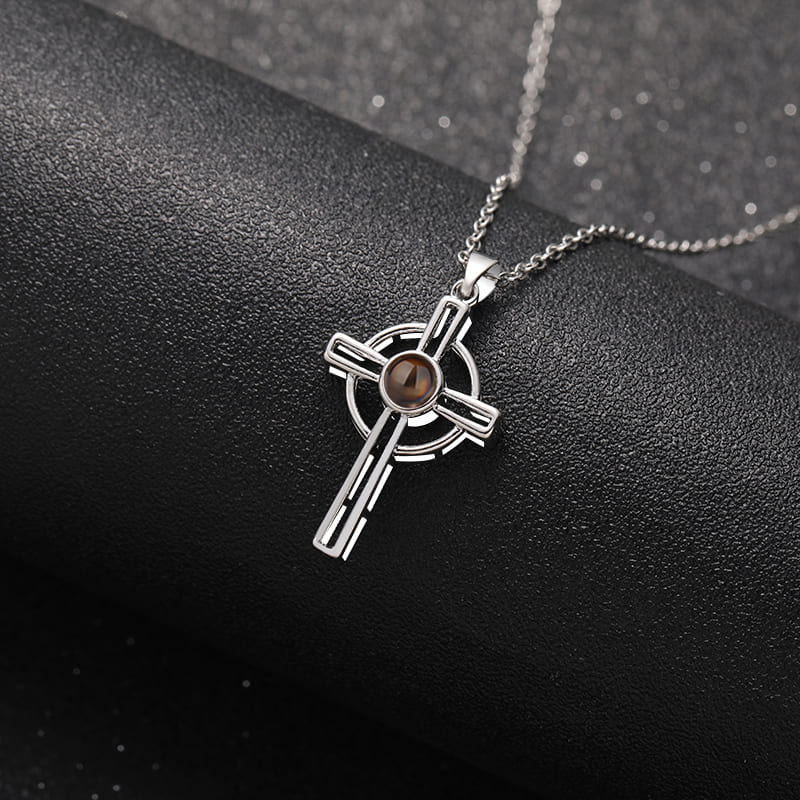 Personalised Cross Projection Necklace - Hidden Forever