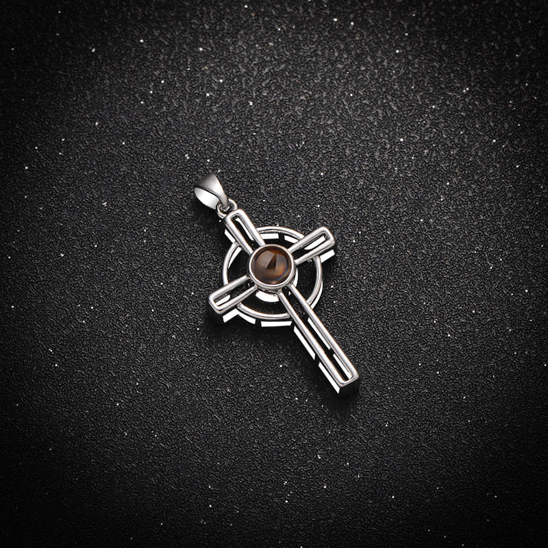 Personalised Cross Projection Necklace - Hidden Forever