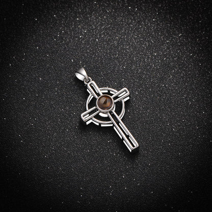 Personalised Cross Projection Necklace - Hidden Forever