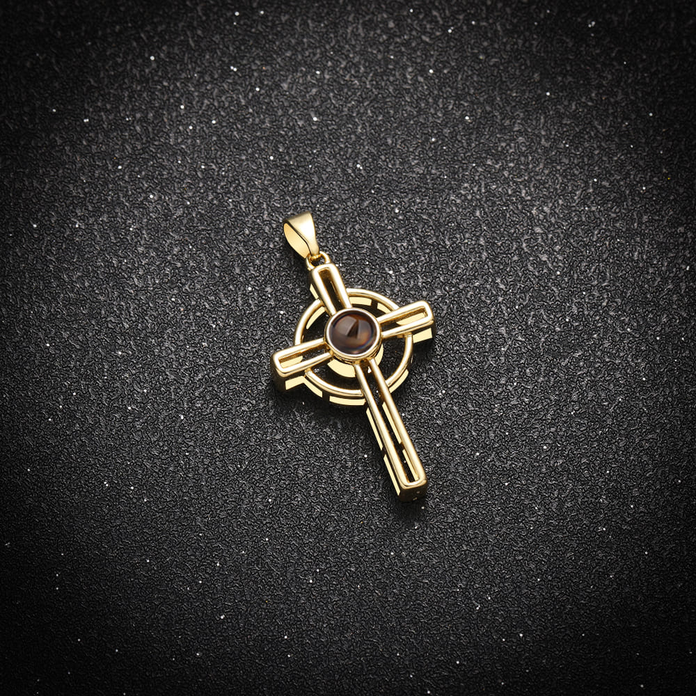 Personalised Cross Projection Necklace - Hidden Forever