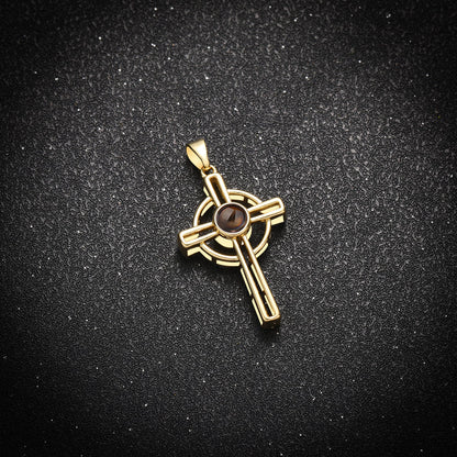 Personalised Cross Projection Necklace - Hidden Forever