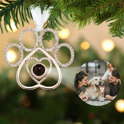 Personalized Christmas Dog Paws Photo Ornament - Hidden Forever