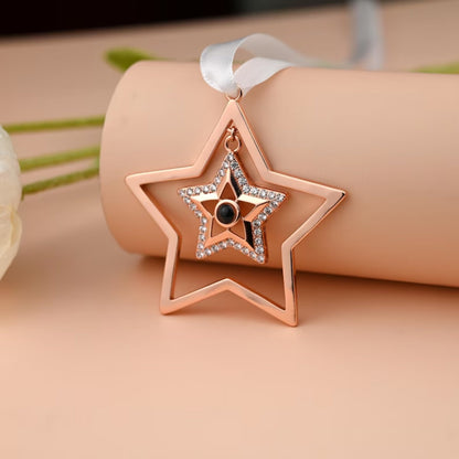 Personalized Christmas Double Star Photo Ornament - Hidden Forever