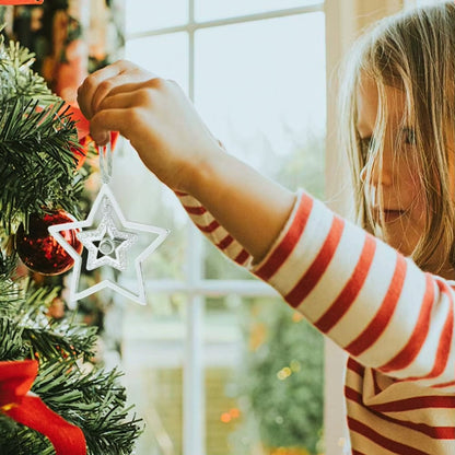 Personalized Christmas Double Star Photo Ornament - Hidden Forever