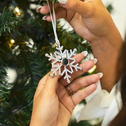 Personalized Christmas Everlasting Snowflake Photo Ornament - Hidden Forever