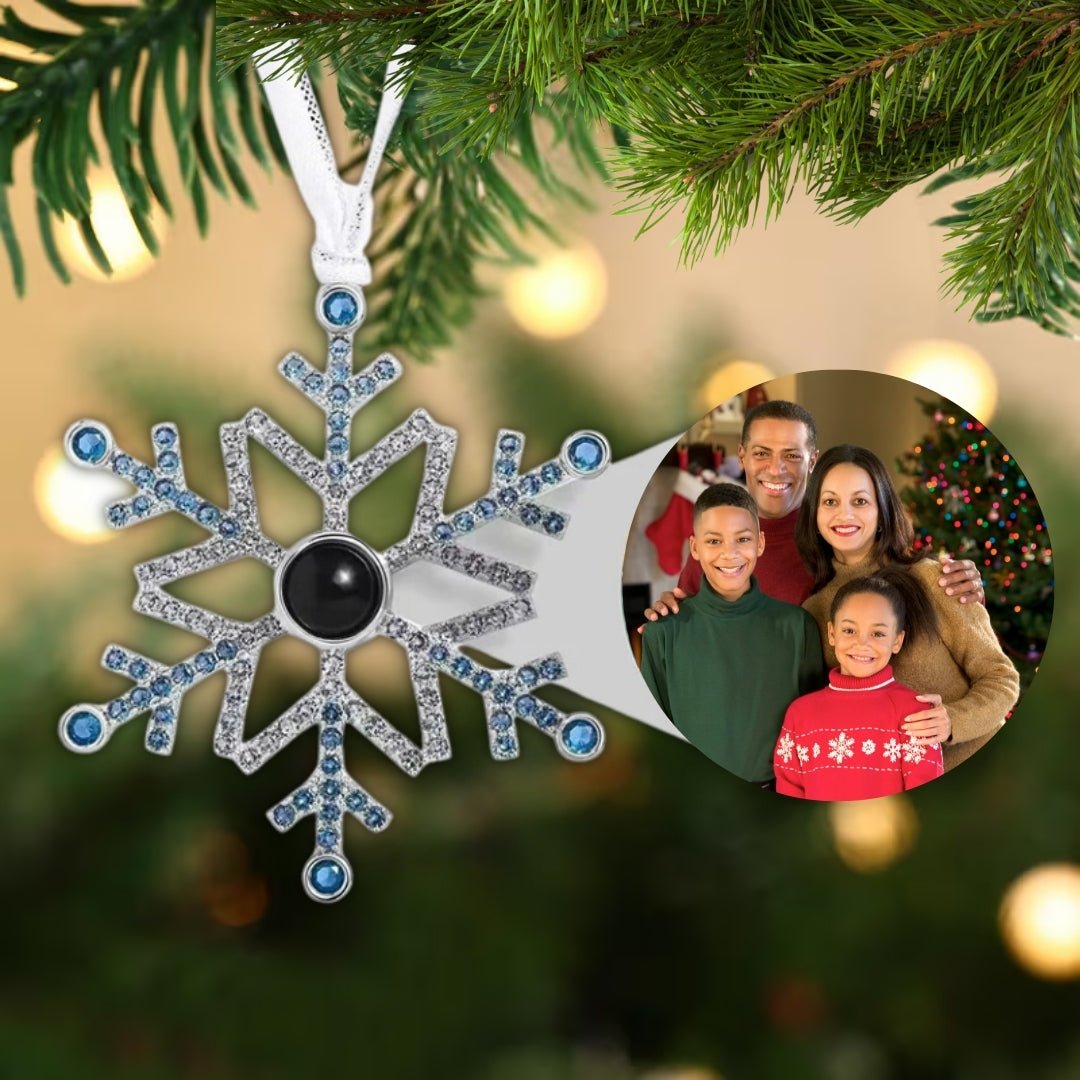 Personalized Christmas Everlasting Snowflake Photo Ornament - Hidden Forever