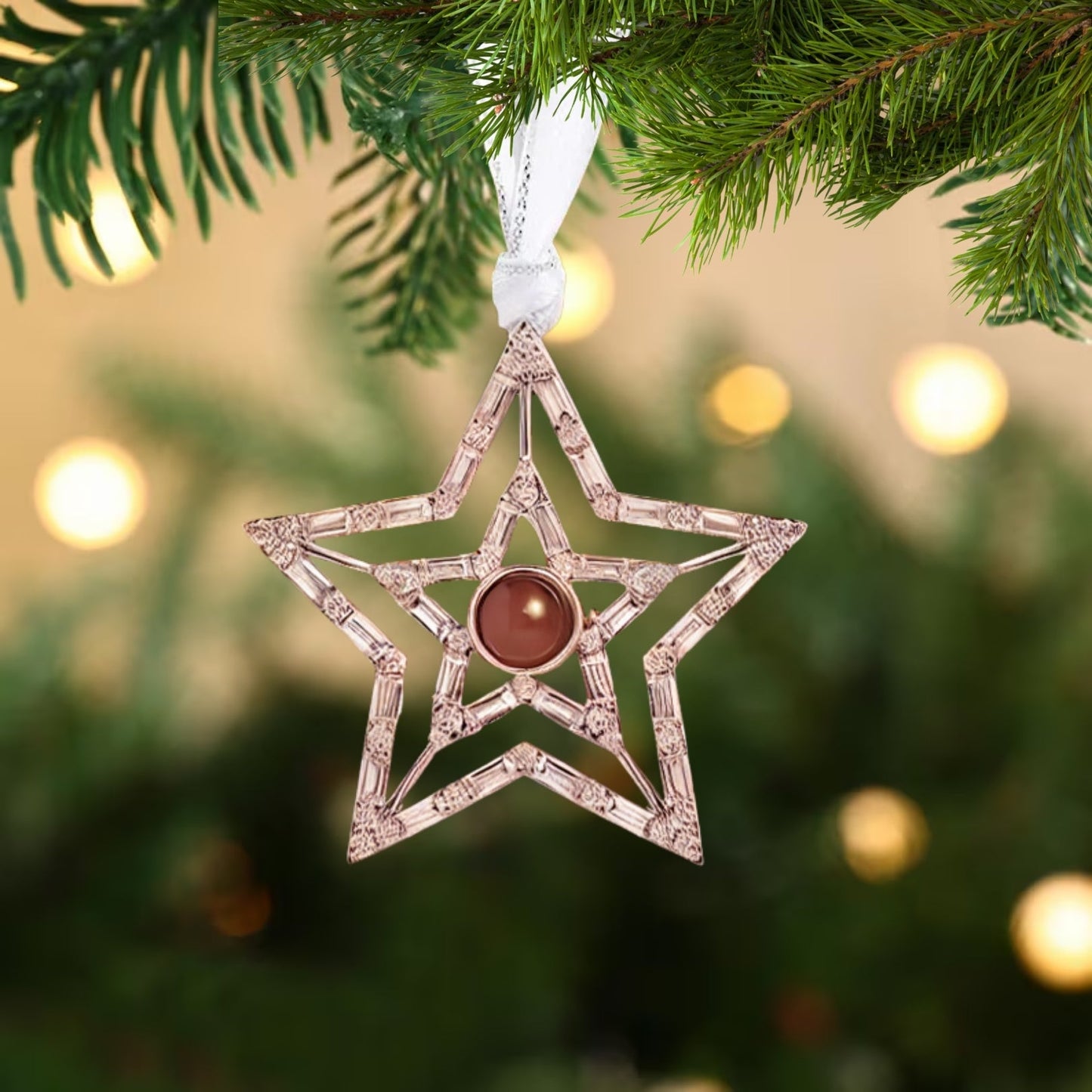 Personalized Christmas Star Photo Ornament - Hidden Forever