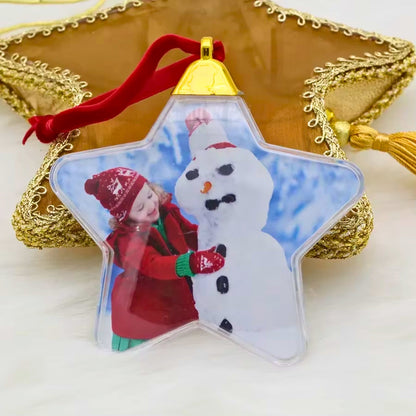 Personalized Christmas Transparent Photo Memory Ornament - Hidden Forever