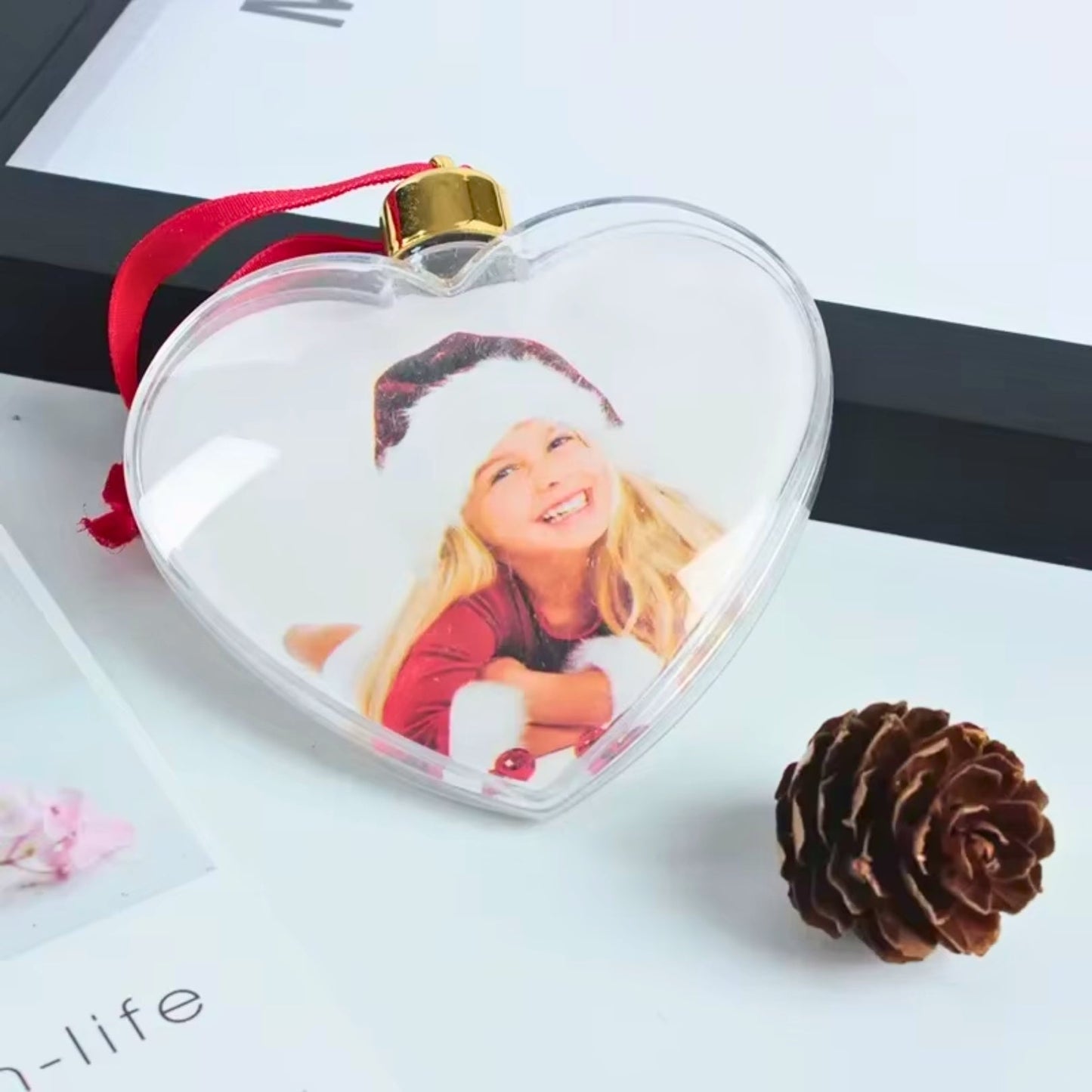 Personalized Christmas Transparent Photo Memory Ornament - Hidden Forever