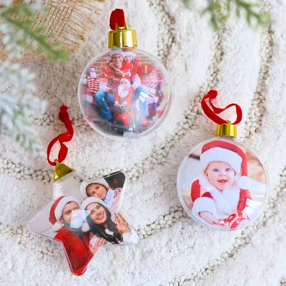 Personalized Christmas Transparent Photo Memory Ornament - Hidden Forever