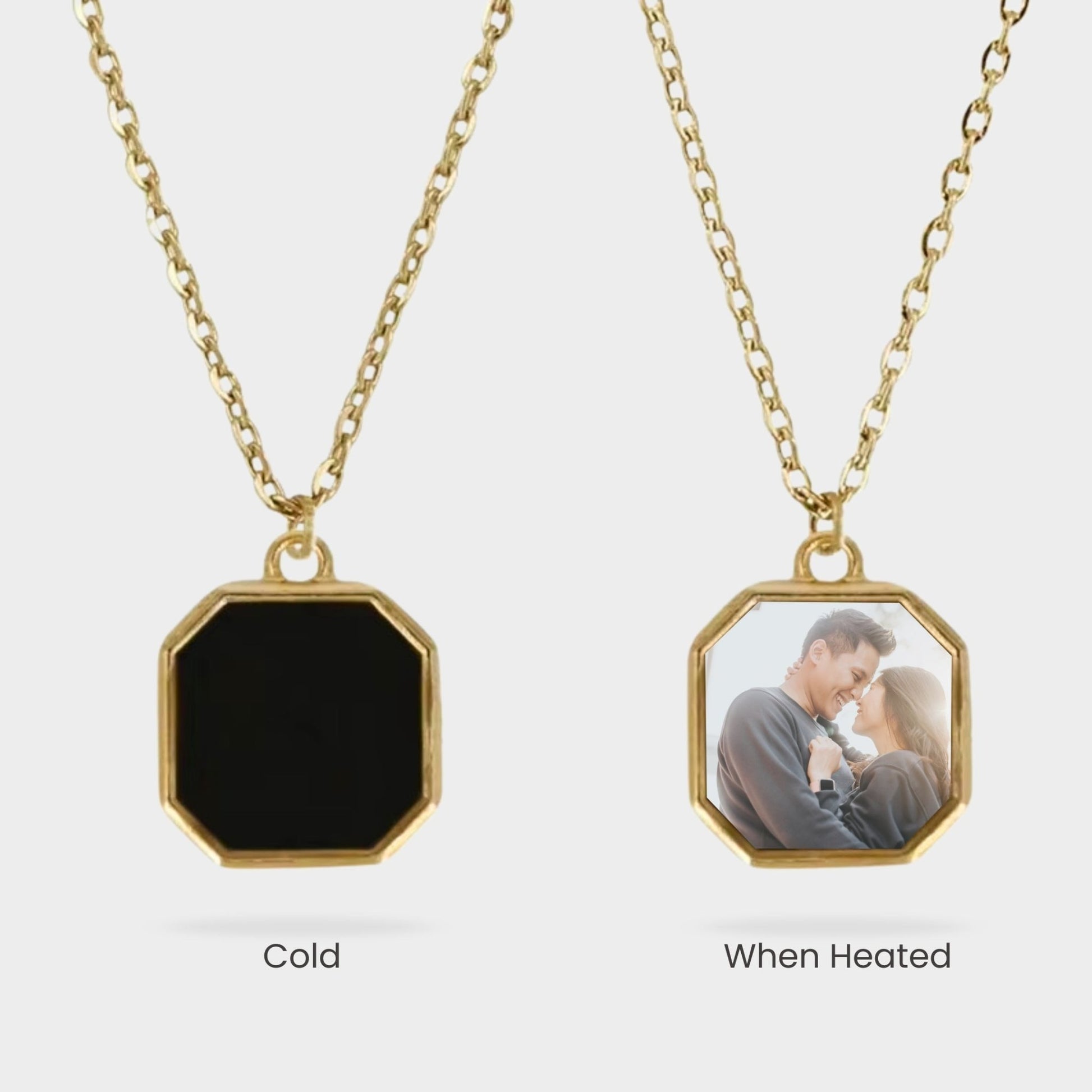 Photo Necklace with Heat Activated Hidden Picture - Hidden Forever