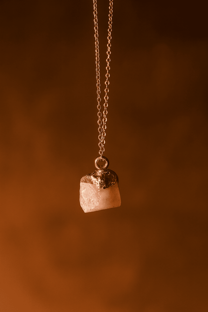 Raw Cut Lucky Charm Gemstone Necklace - Hidden Forever