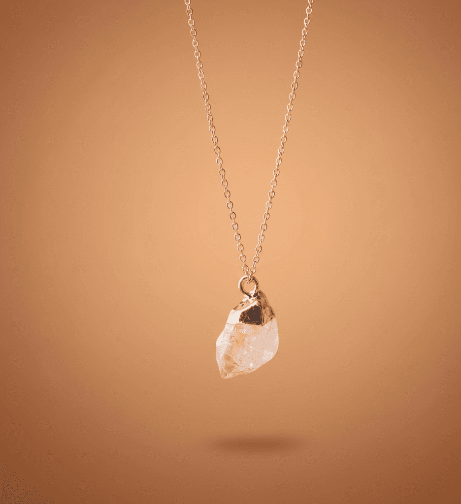 Raw Cut Lucky Charm Gemstone Necklace - Hidden Forever