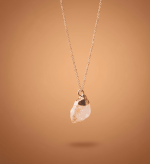 Raw Cut Lucky Charm Gemstone Necklace - Hidden Forever