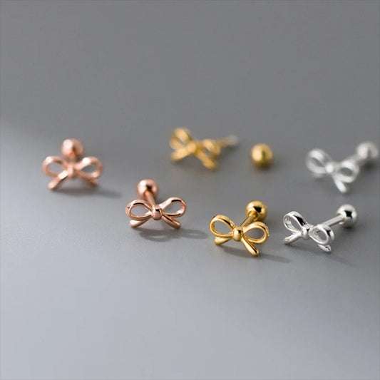 Ribbon Knot Stud Earrings - Hidden Forever