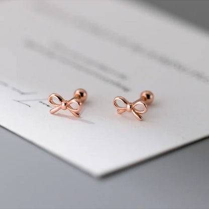 Ribbon Knot Stud Earrings - Hidden Forever