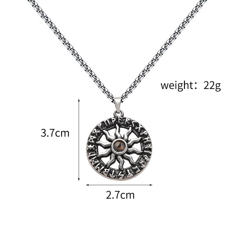 Runic Sun Projection Necklace - Hidden Forever