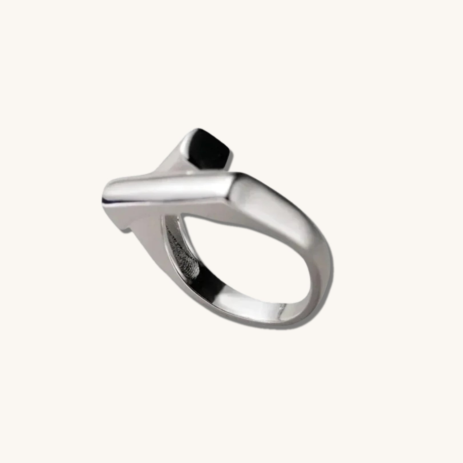 Sleek Square Open Ring - Hidden Forever