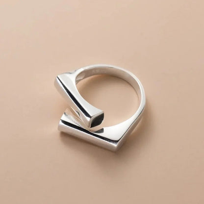 Sleek Square Open Ring - Hidden Forever