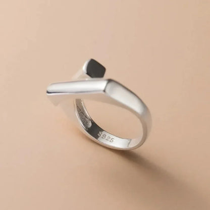 Sleek Square Open Ring - Hidden Forever