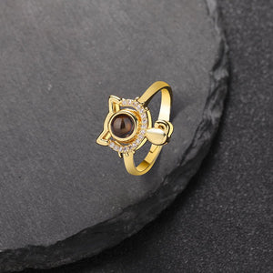 Sparkling Kitty Hidden Photo Ring - Hidden Forever