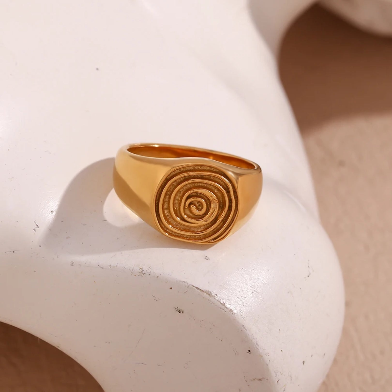 Spiral Signet Ring - Hidden Forever