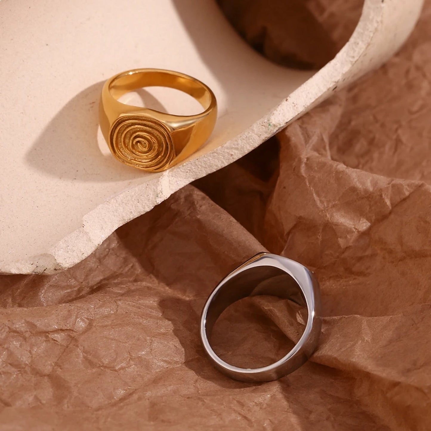 Spiral Signet Ring - Hidden Forever