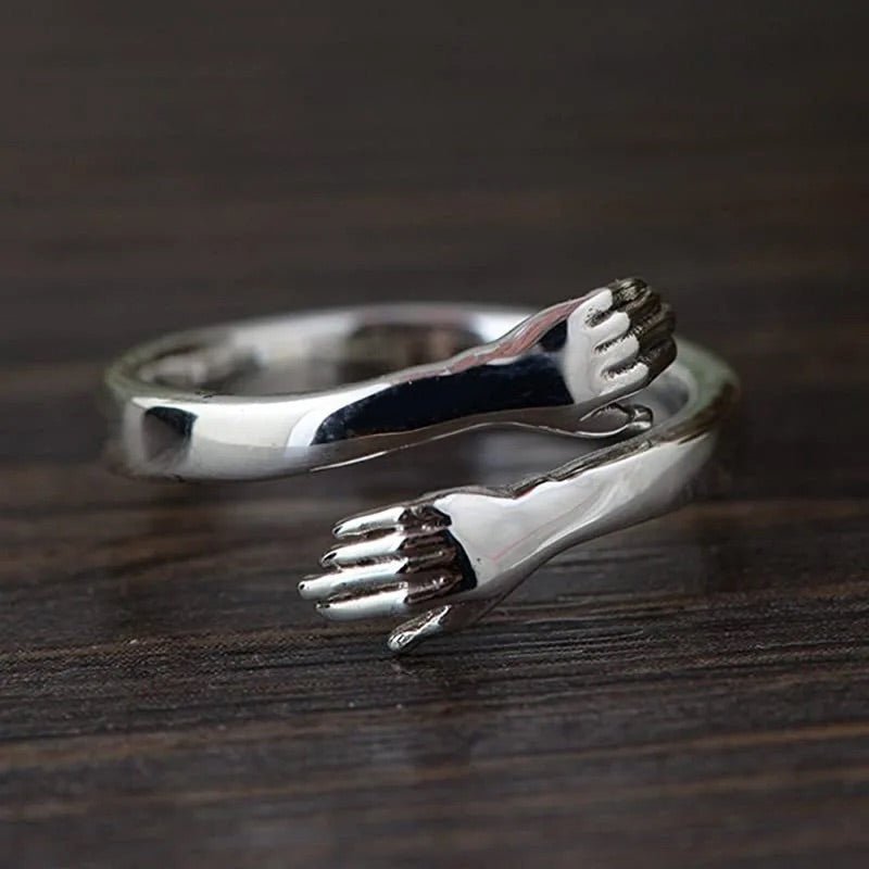 Sterling Silver Hug Ring - Hidden Forever