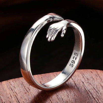 Sterling Silver Hug Ring - Hidden Forever