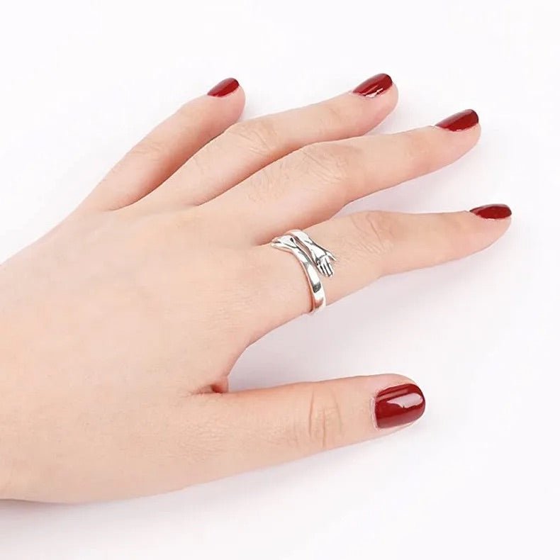 Sterling Silver Hug Ring - Hidden Forever