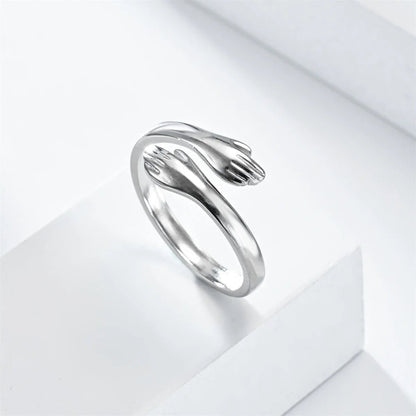 Sterling Silver Hug Ring - Hidden Forever