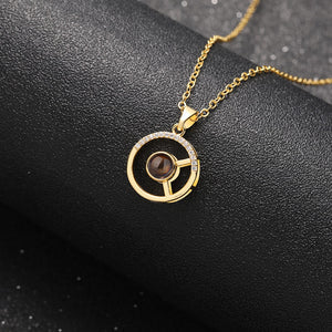 Circle Projection Necklace - Photo Inside Personalised Pendant