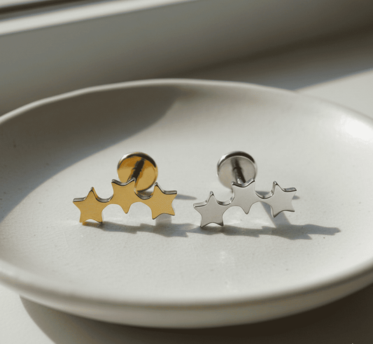 Triple Star Sleeper Earring - Hidden Forever