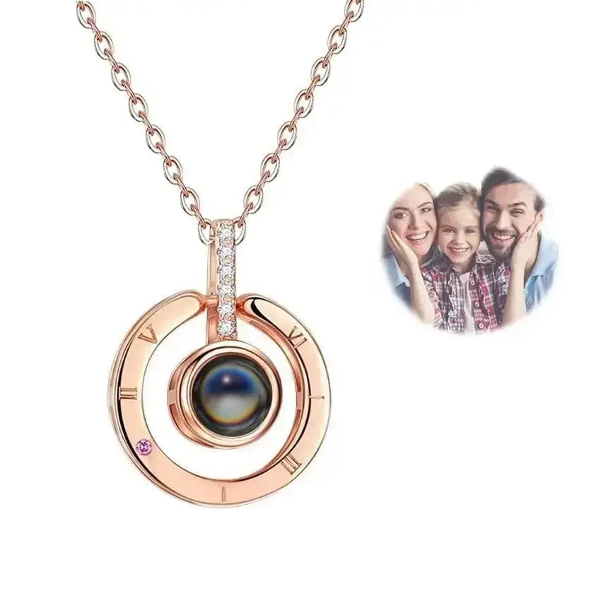 Mother's Day Gift - Projection Photo Necklace/Bracelet/Keychain Jewellery 201235007 Custom Items Necklace Circle Compass Rose Gold
