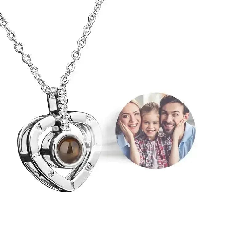 Mother's Day Gift - Projection Photo Necklace/Bracelet/Keychain Jewellery 201235007 Custom Items Necklace Heart Compass Silver