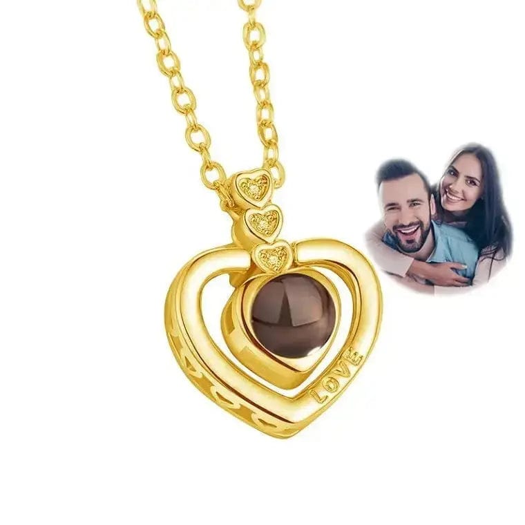 Mother's Day Gift - Projection Photo Necklace/Bracelet/Keychain Jewellery 201235007 Custom Items Necklace Triple Hearts Gold