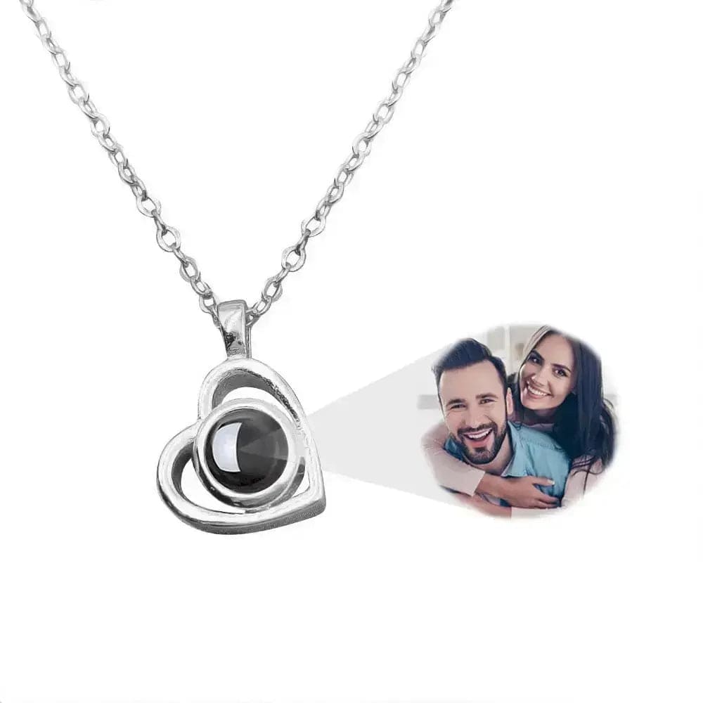 Personalised Birthday Gift - Projection Photo Necklace/Bracelet/Keychain Jewellery 201235007 Custom Items Necklace Heart Silver
