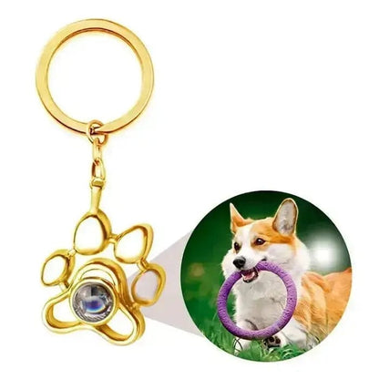 Personalised Birthday Gift - Projection Photo Necklace/Bracelet/Keychain Jewellery 201235007 Custom Items Keychain Paw Print Gold