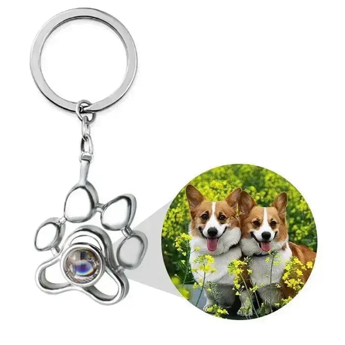 Personalised Birthday Gift - Projection Photo Necklace/Bracelet/Keychain Jewellery 201235007 Custom Items Keychain Paw Print Silver