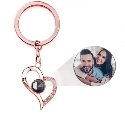Personalised Birthday Gift - Projection Photo Necklace/Bracelet/Keychain Jewellery 201235007 Custom Items Keychain Heart Drop Rose Gold