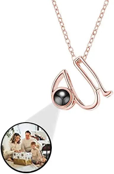 Personalised Photo Projection Initial Necklace - Upload Your Photo 0 Custom Items