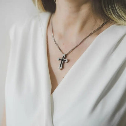 Custom Cross Pendant Hidden Photo Necklace - Hidden Forever