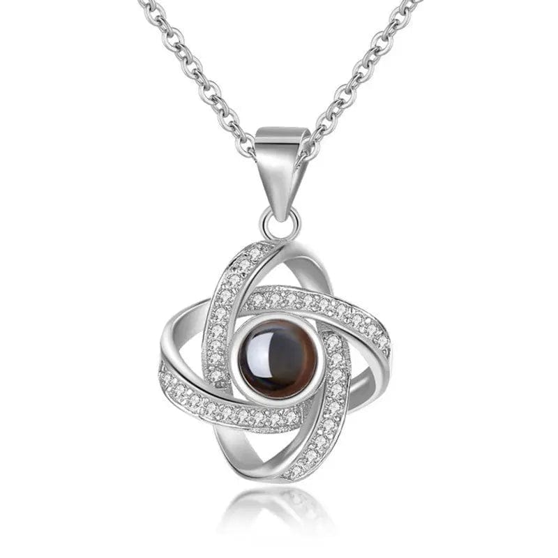 Custom Diamond Zircon Charmed Hidden Photo Necklace - Hidden Forever
