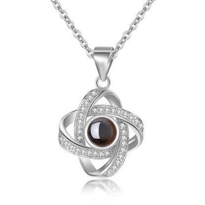 Custom Diamond Zircon Charmed Hidden Photo Necklace - Hidden Forever