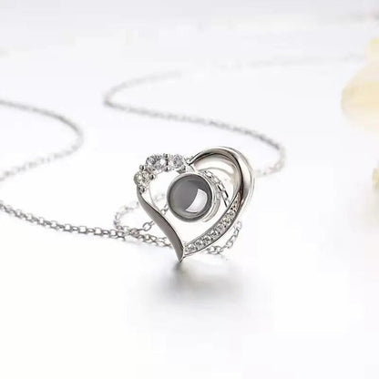 Custom Heart Mini Zircon Hidden Photo Necklace - Hidden Forever