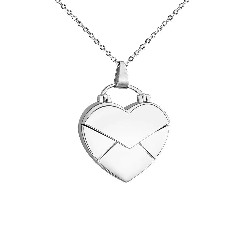 Custom Heart Pendant Hidden Photo Necklace - Hidden Forever