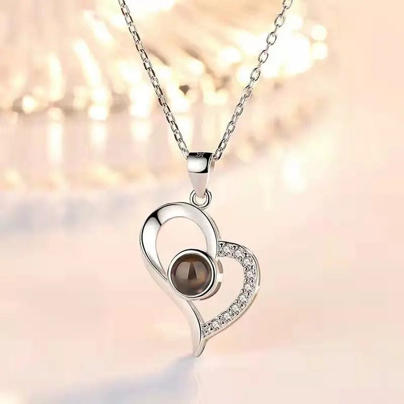 Custom Heart Zircon Gem Hidden Photo Necklace - Hidden Forever