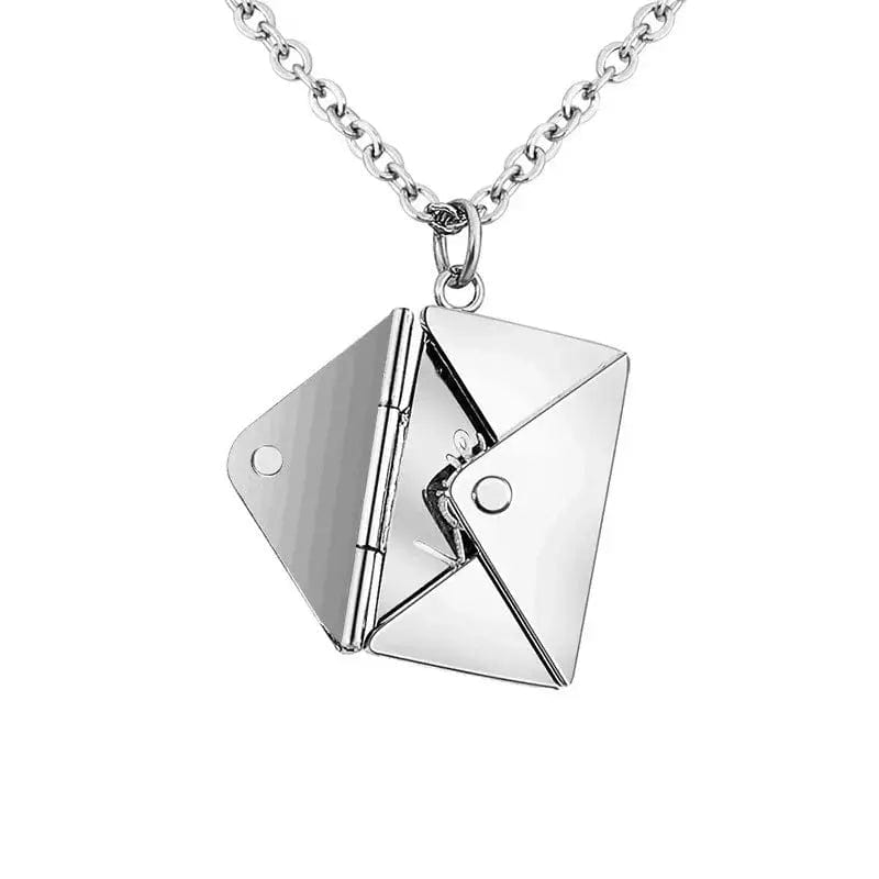 Custom Hidden Love Letter Envelope Pendant Necklace - Hidden Forever