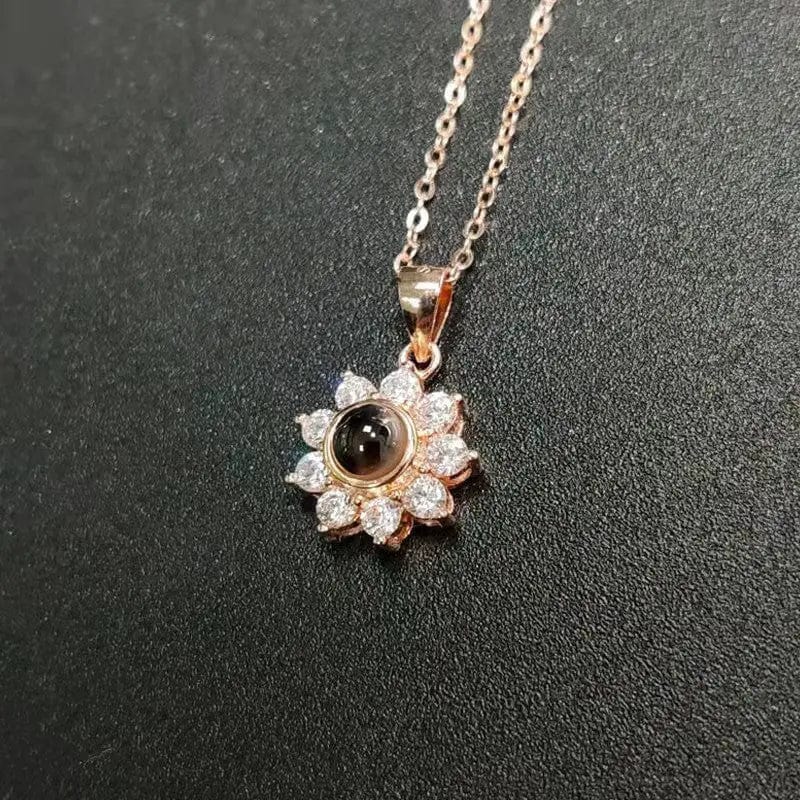 Custom Hidden Photo Sunflower Necklace - Hidden Forever