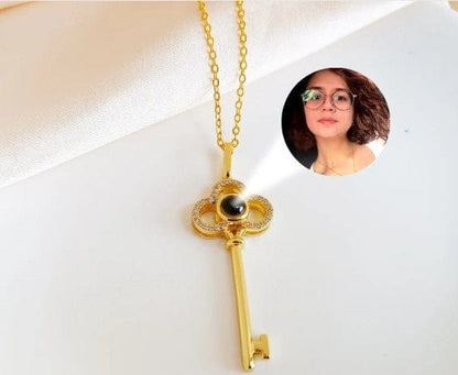 Custom Key Zircon Hidden Photo Necklace - Hidden Forever